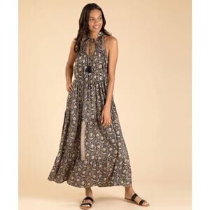 Paani Maxi Tiered Dress Small‎ Boho Paisley Forest Fairy Prairie Saree Inspired